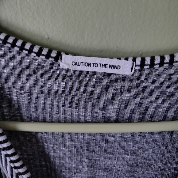 Caution to the Wind Women's Medium Black Ribbed Wrap Maxi Dress - Picture 9 of 11